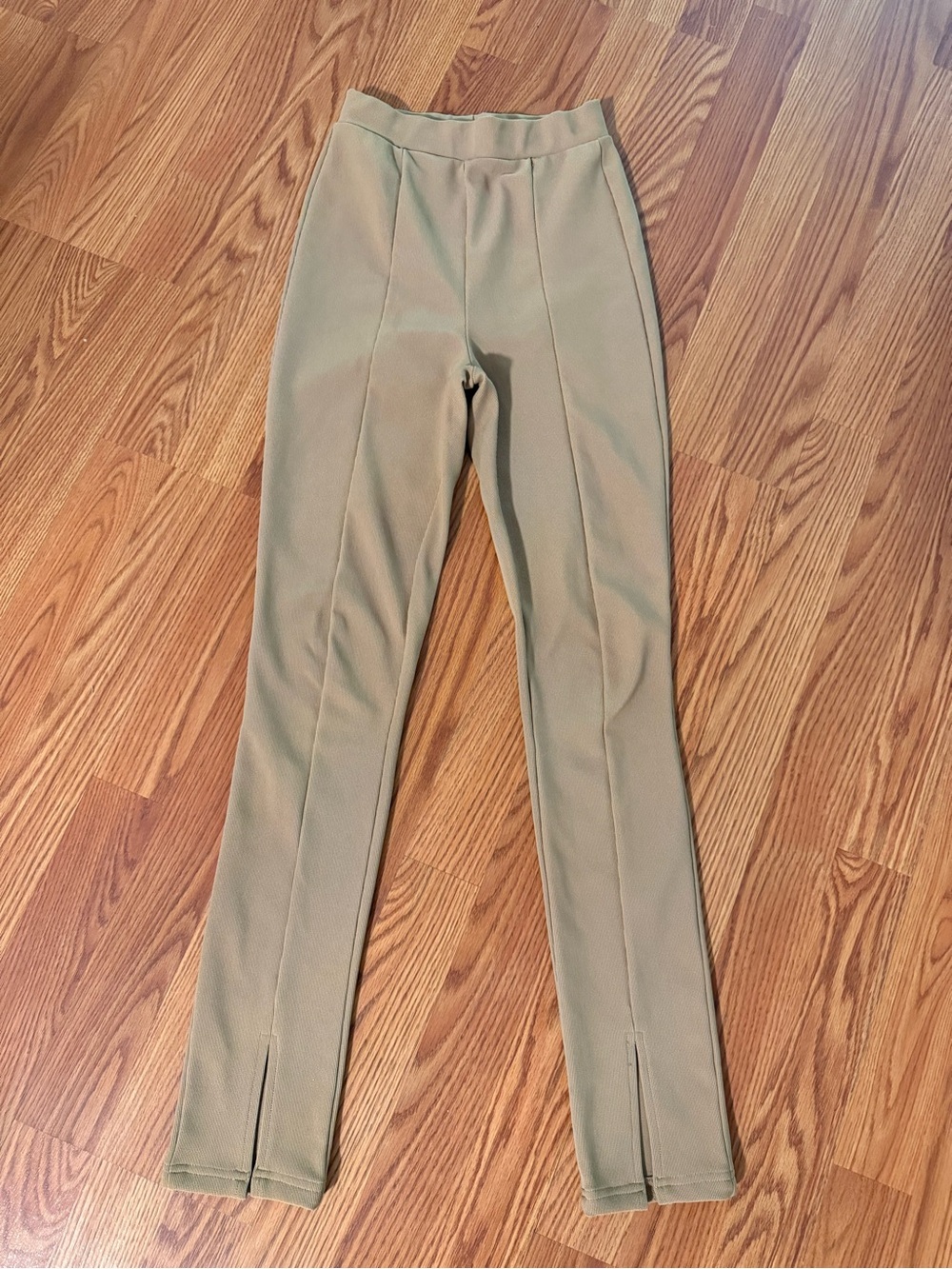 Zara Tan High-Waist Slim Trousers